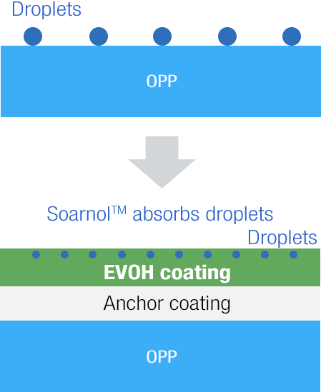 Anti-fog effect due to a hydrophilicity of Soarnol™