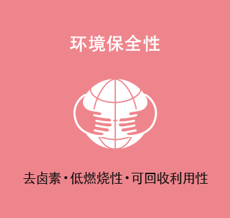 环境保全性 去卤素・低燃烧性・可回收利用