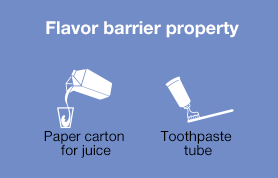 Flavor barrier property/Paper carton for juice, toothpaste tube