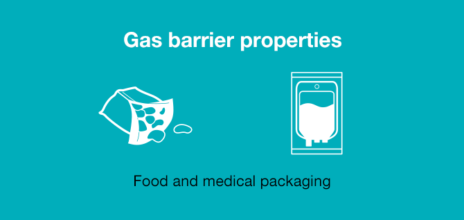 Gas barrier properties/Food and medical packaging