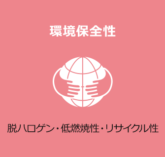 環境保全性 脱ハロゲン・低燃焼性・リサイクル性